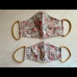 Cotton Gray pink floral face mask